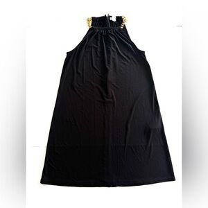 Michael Kors Little Black Dress Chain Straps A-line‎ Zipper Stretchy Women’s S